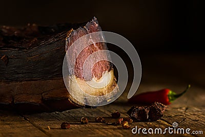 Closeup of preserved meat homemade in Asian countries traditionally prepared for lunar new year Stock Photo