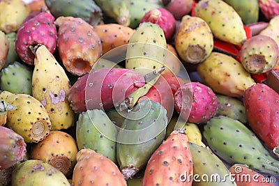 Prickly pears market vegetables food vegetarian Stock Photo