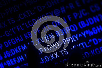Closeup of programming code and language Stock Photo