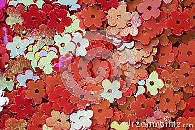 Closeup of red floral decorative papers closeup Stock Photo