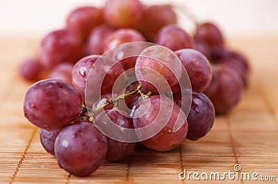 Closeup red large bunch grapes Stock Photo