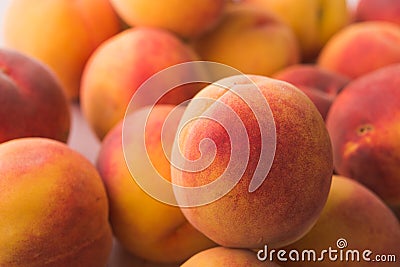 Closeup of ripe peach Stock Photo