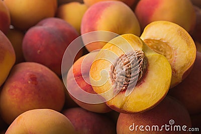 Closeup of ripe peach Stock Photo