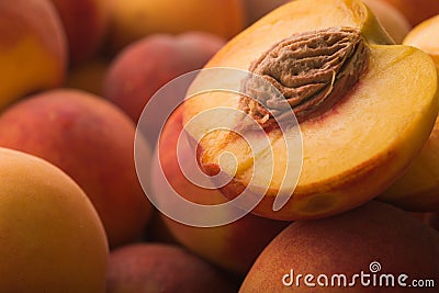 Closeup of ripe peach Stock Photo