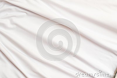 Closeup rippled soft white fabric Stock Photo