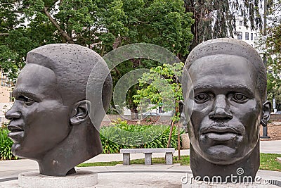 Closeup of Robinson Memorial, Pasadena, CA, USA Editorial Stock Photo