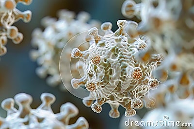 Closeup of a rotavirus particle showing the wheellike structure and outer layers perfect for gastroenterological studies Stock Photo