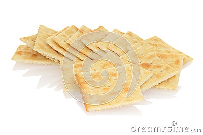 Closeup salted crackers Stock Photo