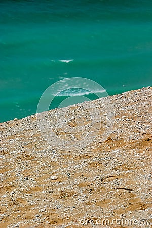 Closeup of the sand dunes at the Sleeping Bear Dunes National Lakeshore Stock Photo