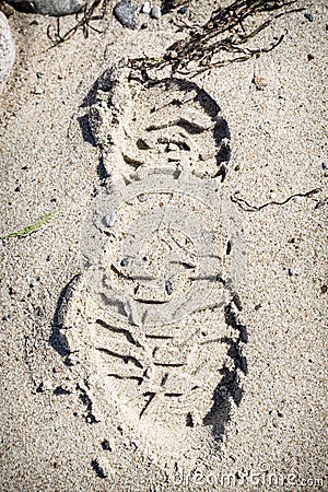 Closeup of a shoeprint Stock Photo