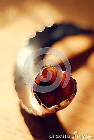 Closeup of shofar Stock Photo