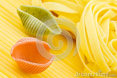 Closeup shoot of different types of pasta Stock Photo