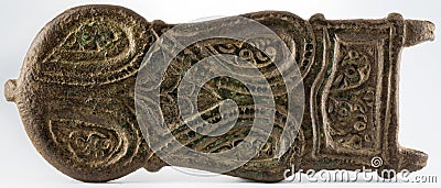 Closeup shot of an ancient Visigoth belt buckle Stock Photo