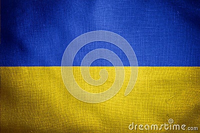 Closeup shot of the beautiful flag of the Ukraine Stock Photo