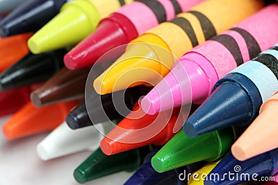 Closeup shot of colorful crayons Stock Photo