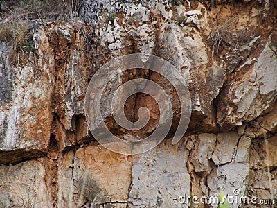Closeup shot of cracked rocks Stock Photo