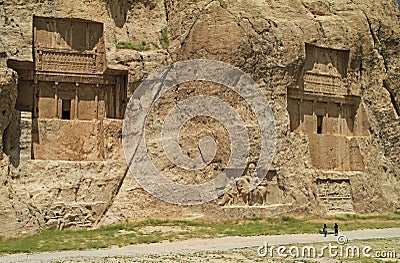 Closeup shot of the exterior of the Tomb of King Darius in Iran Stock Photo
