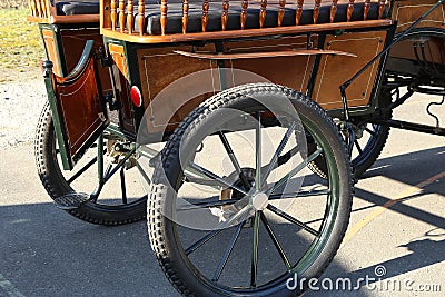 Closeup shot of a fragment of a beautiful stagecoach Stock Photo