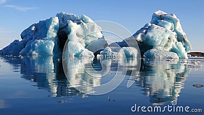 Closeup shot of glacier surface emerging out of water Stock Photo