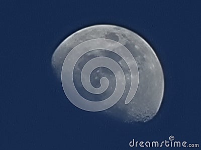 Closeup shot of half moon with craters visible from earth beautiful picture Stock Photo