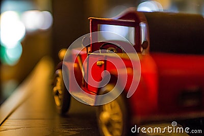 Closeup shot of a model vintage car Stock Photo