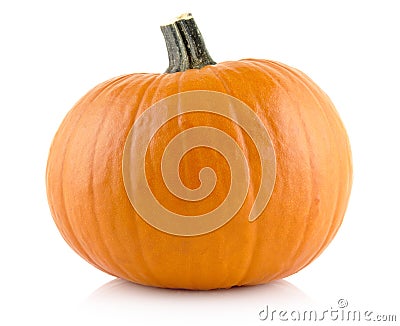 Closeup shot of orange pumpkin isolated on white Stock Photo