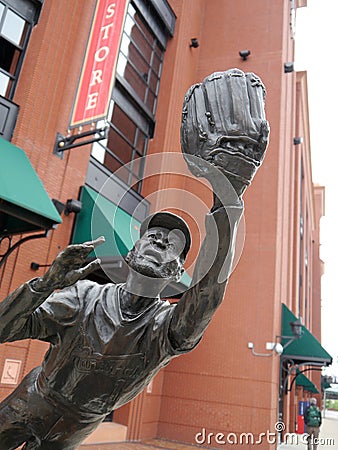 A closeup shot of the Ozzie Smith statue Editorial Stock Photo