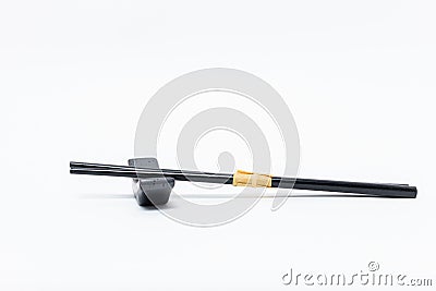 Closeup shot of a pair of chopsticks on a white background Stock Photo