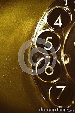 A part of a rotary dial of an old telephone Stock Photo