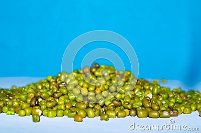 Closeup shot of a pile of fried green peas Stock Photo