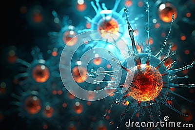 Nano-Invasion: A Science Fiction Pandemic Unleashed in the Human Stock Photo