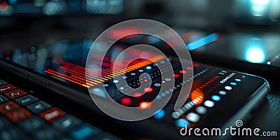 A closeup shot of a smartphone screen displaying a sleek and modern user interface design. Concept Stock Photo