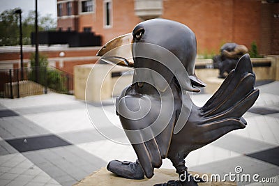 Closeup shot of a statue of bird in the University of Kansas, Natural History Museum in Lawrence Editorial Stock Photo