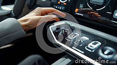 A closeup shot of the systems gesture control feature allowing the user to control the screen and menu options with a Stock Photo