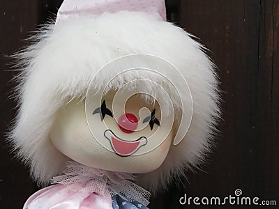 Closeup shot of a vintage clown doll Stock Photo