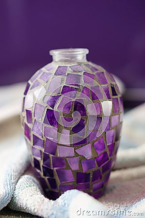 Closeup shot of a violet decorative vase Stock Photo