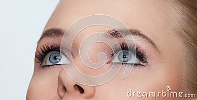 Closeup shot of woman eyes with makeup Stock Photo