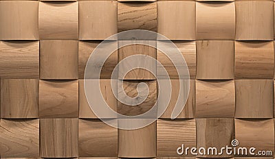 Closeup shot of wooden wall of cubes with copy space Stock Photo