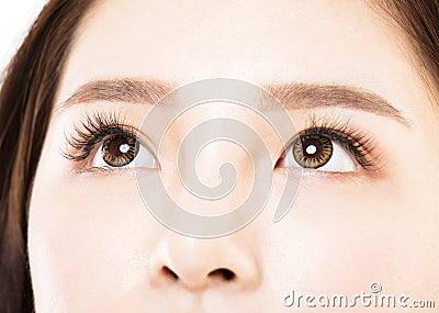 Closeup shot of young beautiful woman eyes Stock Photo