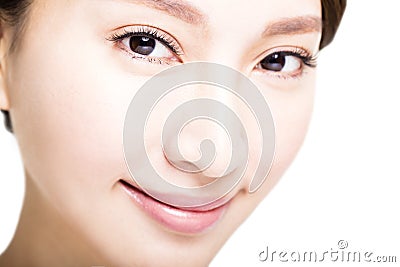 Closeup shot of young woman eyes makeup Stock Photo