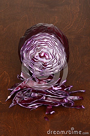 Closeup shredded red cabbage Stock Photo