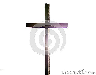 Closeup of silhouette of Christian ross on white background Stock Photo