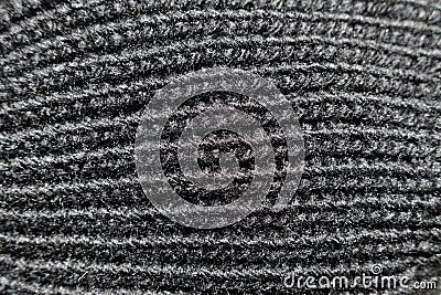Closeup of simple black acrylic rib knit fabric Stock Photo