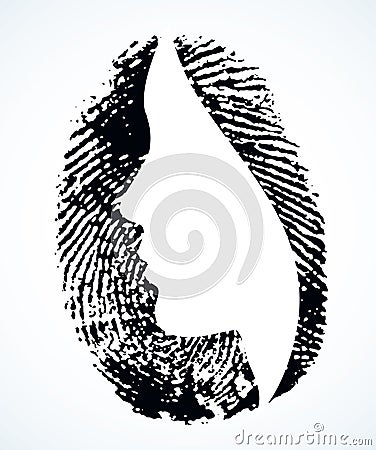 Fingerprint. Vector drawing black pattern Vector Illustration