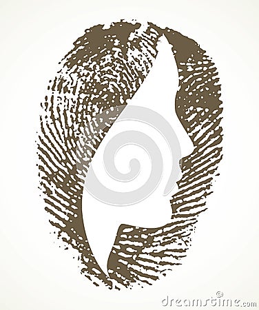 Fingerprint. Vector drawing black pattern Vector Illustration