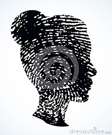 Fingerprint. Vector drawing black pattern Vector Illustration