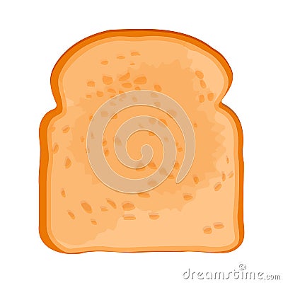 Closeup of slice of bread isolated illustration on white Vector Illustration