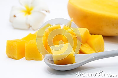 Closeup Sliced Mango Stock Photo