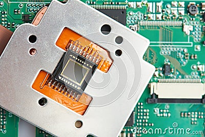 Closeup of small camera sensor Stock Photo