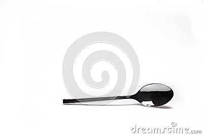 Closeup small dessert coffee spoon white background Stock Photo
